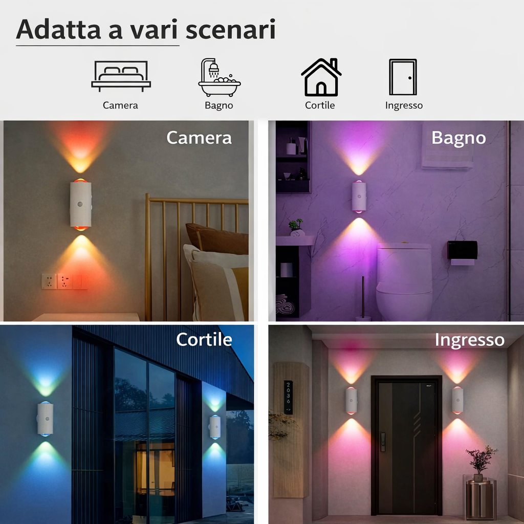 Lampada LED Smart RGB con Sensore di Movimento