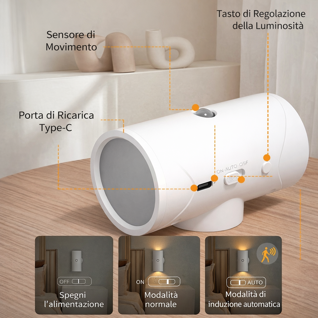 Lampada LED Smart RGB con Sensore di Movimento