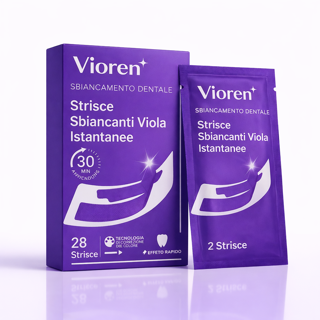 Vioren - Strisce sbiancanti viola per i denti